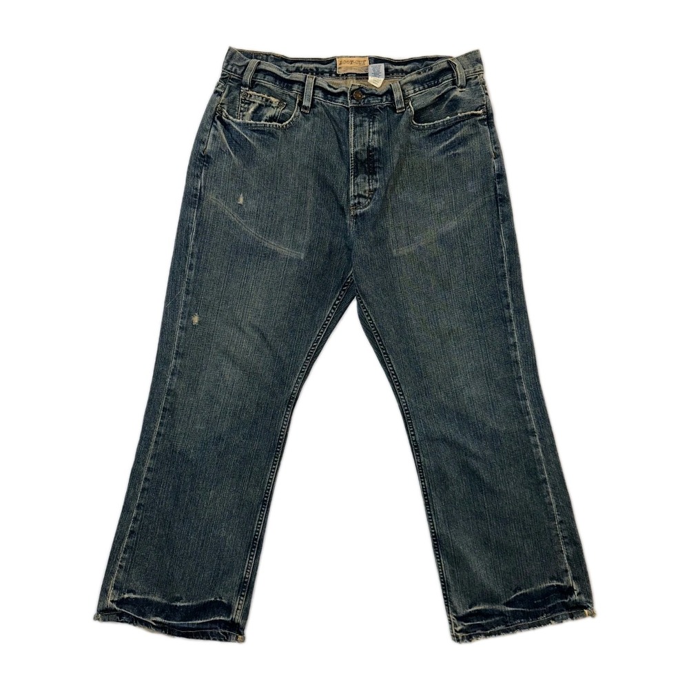 VTG Old Navy Mens Size 36x30 Jeans Blue Y2K Denim Dark Baggy Distressed Bootcut